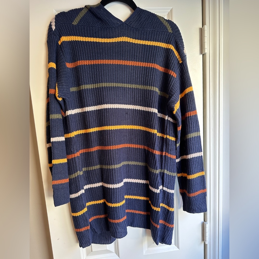 Unity Striped Pattern Drop Shoulder Duster Cardigan Sweater - Picture 5 of 7
